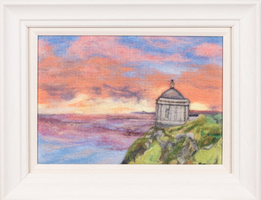Original Felt Painting - '⁠Sunset over Mussenden'